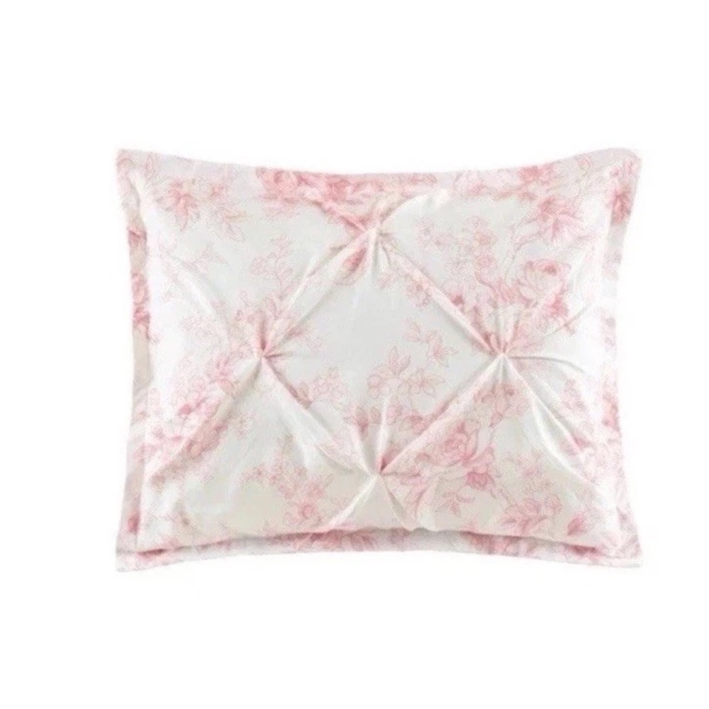 Armoire Collection Pink Toile Floral Standard Pillow Sham Discontinued NWT